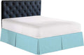 Bed Skirt - 100% Cotton 800 Thread Count Box Pleated Bed Skirt - Luxury Pleated Dust Ruffle, Hotel Quality Modern Bed Skirt, Easy Fit with 12 Inch Tailored Drop, California King, Aqua Blue