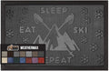 GORILLA GRIP 100% Waterproof All-Season WeatherMax Doormat 35x23, US Designed Natural Rubber, Stain and Fade Resistant, Low Profile Indoor Outdoor Door Mats, Easy Clean Patio Mat, Graphite Skiing