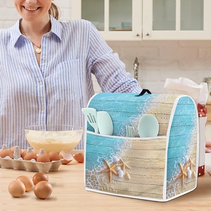Starfish Kitchen Mixer Cover Compatible with 4.5-5 Quart, Novelty Decorations for Home Kitchen Appliance Dustproof Cover Universal for Air Fryers, Coffee Makers Gift for Holiday