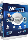PEELAWAYS Crib-A-Peel Disposable Waterproof Crib Sheets - Super Absorbent Bedwetting Pads for Infants, Potty-Training, Spills, and More - 5 Layer 28" x 52" x 6"
