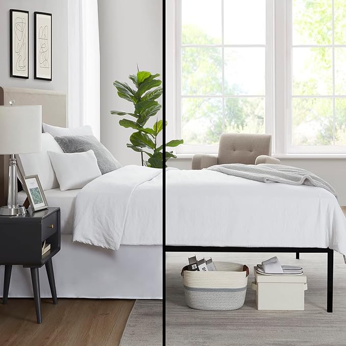 Nestl White Twin Bed Skirt - Twin Size Bed Skirt 14 Inch Drop - Brushed Microfiber Bed Skirts - Hotel Quality Pleated Bed Skirt - Shrinkage & Fade Resistant