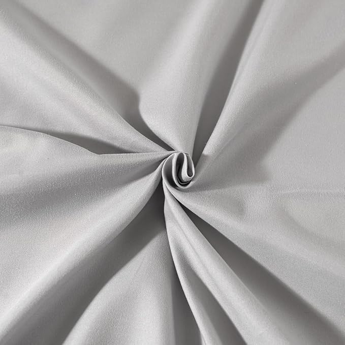 Grey Bed Skirt King Size Ruffled Bed Skirt with Split Corners, 16 Inch Drop Dust Ruffle Bed Skirts with Platform, Grey