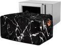Air Fryer Toaster Oven Dust Cover Protective Microwave Oven Cover with Pockets, Dust-proof Countertop Appliance Protector, L, 18.5 x 22.5 x 13 Inches, Black Marble White Crack