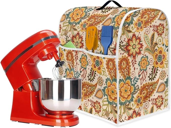 Boho Stand Mixer Cover 6-8Qt Mixer Cover Washable Anti-Stain Appliance Covers for Kitchen Counter Mixer Parts & Accessories Home Decoration