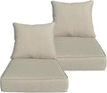 COZYVIDA Outdoor/Indoor 24x24 inch Deep Seat Patio Cushions Set of 2 Resilient Foam Filling Water Repellent Stain-Resistant UV Resistant Weather Resistant Patio Cushions Putty