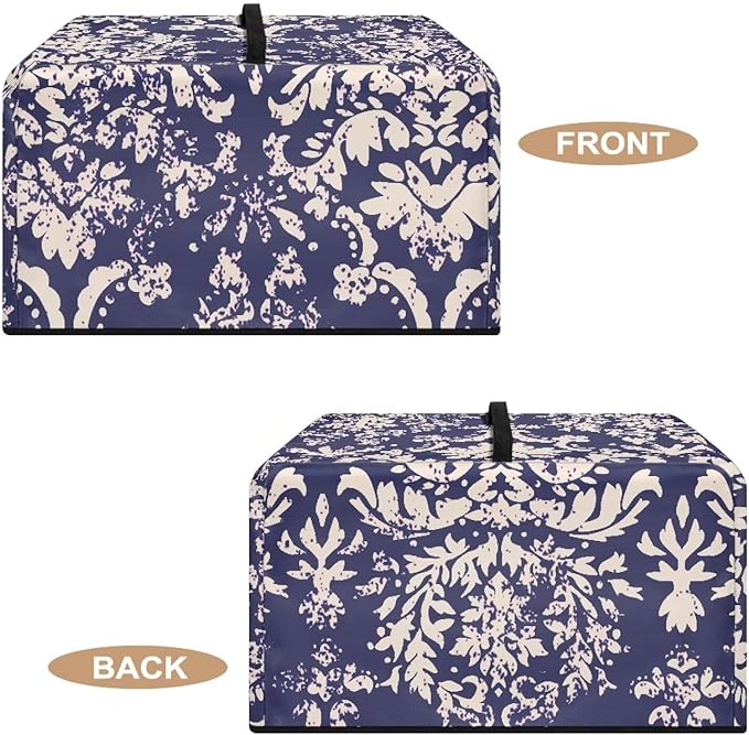 Microwave Oven Universal Dust Cover, Vintage Pattern Waterproof Polyester Fabric Dust Cover Heat-Resistant Air Fryer Dust Cover Appliance Airfryer Dust Jacket
