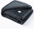 Waterproof Gray Pet Blanket for Dogs Fluffy Long Faux Fur Pets Throw Blankets for Large Dog Cat Puppy Couch Cover Love Bed Protector Mat Washable(Grey,L-65X57in)