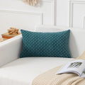 Kevin Textile 14x24 Inch Pillow Cover 1 Pack Boho Decorative Soft Striped Corduroy Lumbar Farmhouse Color Accent Rectangle Cushion Case for Living Room Couch Sofa Bed, Teal Blue