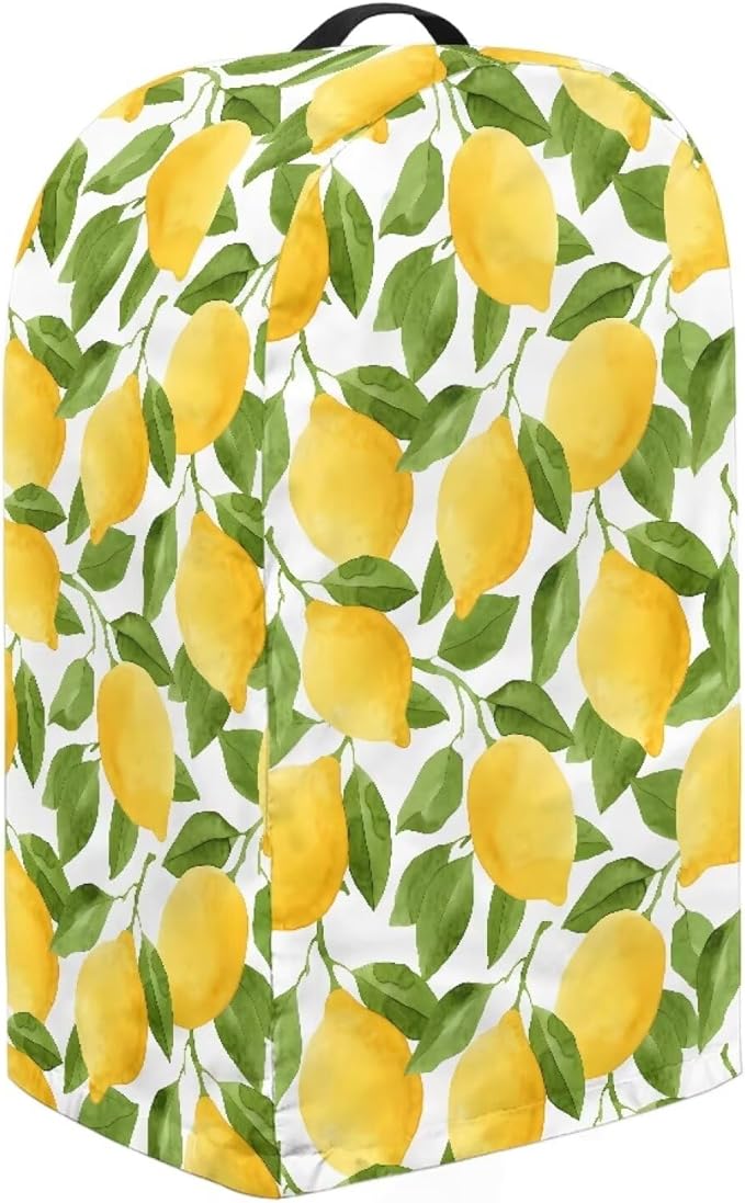 Lemon Leaf Print Countertop Blender Cover with Drawstring Kitchen Appliance Dust Protection 9.4”Lx7.2”Wx15.9”H Kitchen Blender Appliance for Home Kitchen Decor