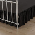 Tufted Dot Bed Skirt Full Size Ruffled Bed Skirt with Split Corners, 14 Inch Drop Dust Ruffle Bed Skirts with Platform, Black