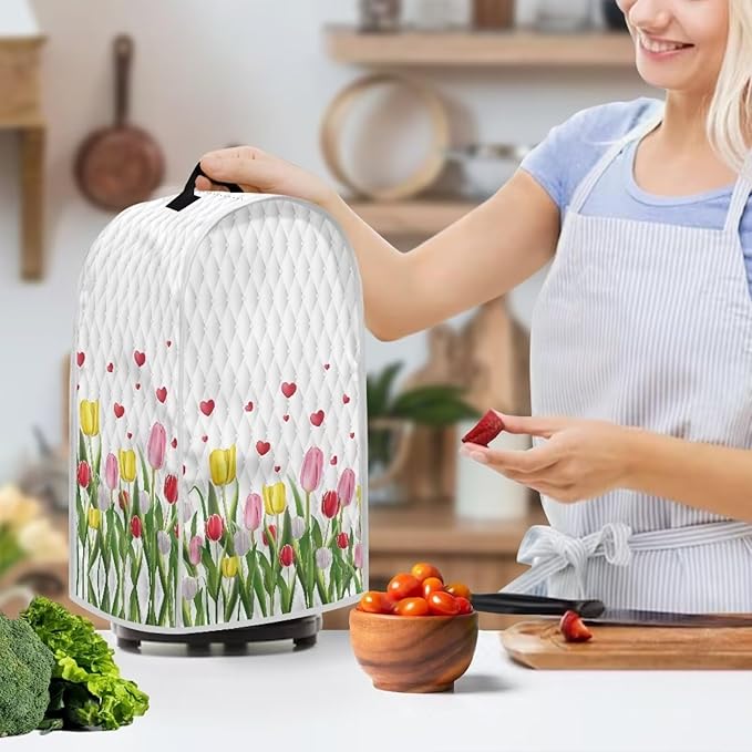 Tulip Flower Blender Cover Kitchen Home Decor Appliance Cover Dust Protection Kitchen Blender Protective Cover Anti-Stain and Anti-Static