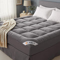 OLANLY Full Mattress Topper – Viscose Made from Bamboo, Cooling Soft Full Pillow Top Mattress Pad for Back Pain Relief, Plush Down Alternative Fill Bed Topper with Elastic Deep Pocket, Light Gray