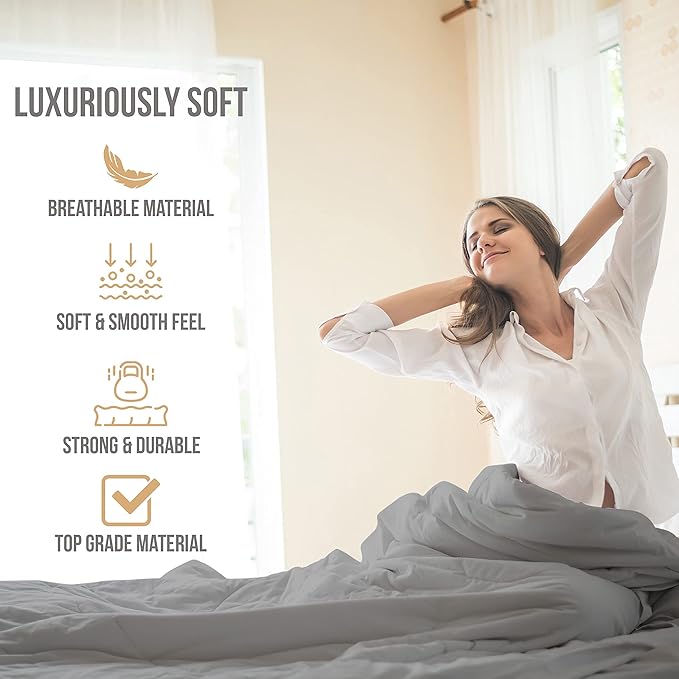 Full Size Bed Sheets Cooling - Luxury Hotel Sheet Set - Soft Sheet with Elastic Corner Strap - Deep Pocket Microfiber Bedsheet - Bedding Sheets & Pillowcases -4 PC (Full Size, Light Gray)