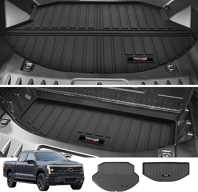 Front Trunk Mat for 2022-2026 Ford F150 Lightning Accessories Front Trunk Liner Upper and Lower Storage Liner Cargo Mat 2 Pcs All Weather TPE Protection Mat (for 2022-2026 Ford F-150 Lightning 2 Pcs)
