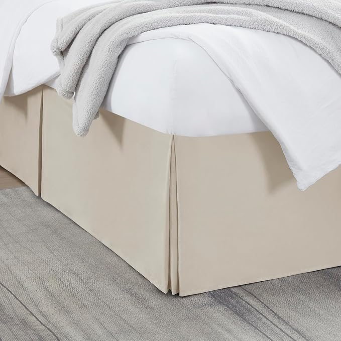 Nestl Silver Bed Skirt Queen Size - Queen Bed Skirt 14 Inch Drop - Brushed Microfiber Bed Skirts - Hotel Quality Pleated Bed Skirt - Shrinkage & Fade Resistant