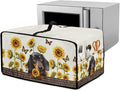 Dachshund Dog Sunflower Butterfly Print Microwave Oven Dust Cover Dustproof Microwave Toaster Oven Cover Polyester-Linen Fabric Kitchen Machine Covers for Toaster Oven Air Fryer, M
