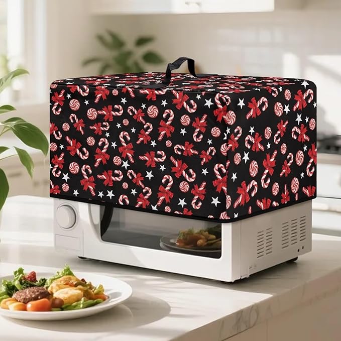 Microwave Oven Grill Cover Protector, Christmas Lollipop Waterproof Dust-Proof Heavy Duty Polyester Dust Heat Resistant Cover Case Protections for Toaster Oven