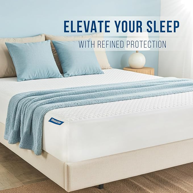 Luxury Twin XL Size Tencel Waterproof Mattress Protector Deep Pocket - Premium Cooling Bed Cover Pad - Hypoallergenic & Allergy-Friendly - Oeko-Tex Certified - Ultra Soft & Breathable