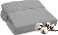 ROYALE LINENS 300 Thread Count 100% Long Staple Combed Cotton Fitted Sheet Queen - Super Soft Deep Pocket Bottom Sheet - Fitted Sheets Only - Elastic Sheets (Queen, Silver)