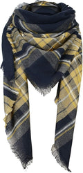 American Trends Women's Cozy Warm Winter Fall Blanket Scarf Stylish Soft Chunky Checked Giant Scarves Shawls