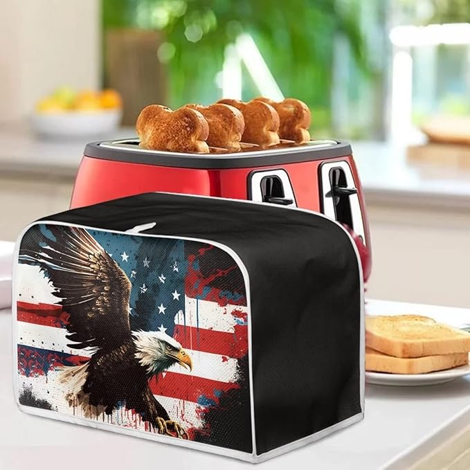 ZFRXIGN Bald Eagle Toaster Cover 2 Slice Wide Slot Small Appliance Covers Kitchen Decor Accessories Toaster Oven Cover Bread Maker Cover American Flag Patiotic Decor