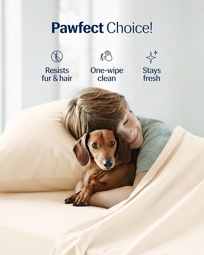 REST® Evercool®+ Starter Sheet Set, Full Size, Ivory, Breathable Bed Sheet for Hot Sleeper and Night Sweats, with Pillowcases, Ionic+ Self-Cleaning Silver Yarn for Sensitive Skin, 3PCS No Flat Sheet