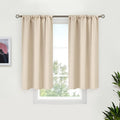 BGment Short Blackout Kitchen Curtains 40 Inches Long - Thermal Insulated Drapes with Rod Pocket Room Darkening for Cafe Bathroom Windows, Champagne, 34 x 40 Inch, 2 Panels