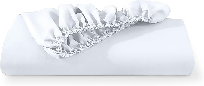 Bare Home Fitted Bottom Sheet Split King Size - Premium 1800 Microfiber - Ultra-Soft Hotel Luxury - Deep Pocket - Durable and Long Lasting (Split King, White)