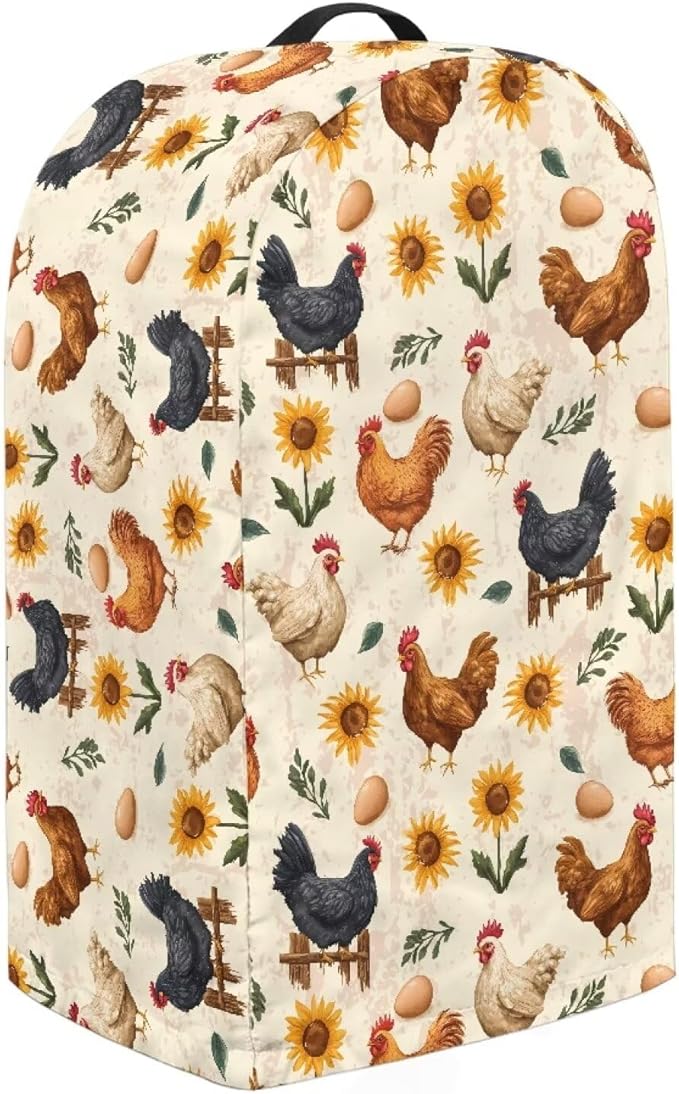Cute Rooster Blender Dust Cover, Stand Mixer or Coffee Maker Appliance Covers with Drawstring, Anti Fingerprint Dust Stain Resistant Blender Cover for Home Kitchen