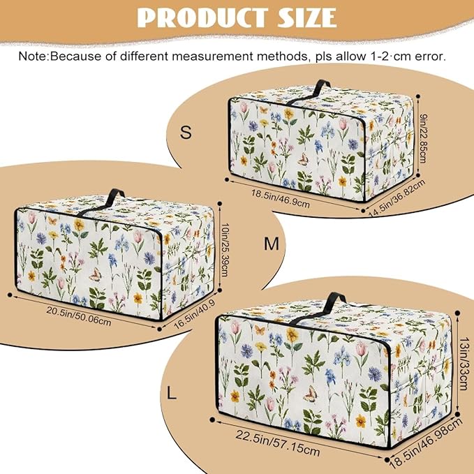 Toaster Oven Dust Cover with Side Pockets, Washable Convection Oven Cover Small Electric Appliance Protector for Kitchen Home Decor, S, Floral Butterfly Cream White