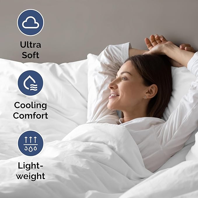 Air Mattress Sheet Set for King Size - 4 Piece Breathable & Cooling Sheets w/Extra Deep Pockets - Fits Inflatable & Blow Up Air Mattresses Up to 24 Inches Thick - Ultra Soft & Wrinkle Free - White