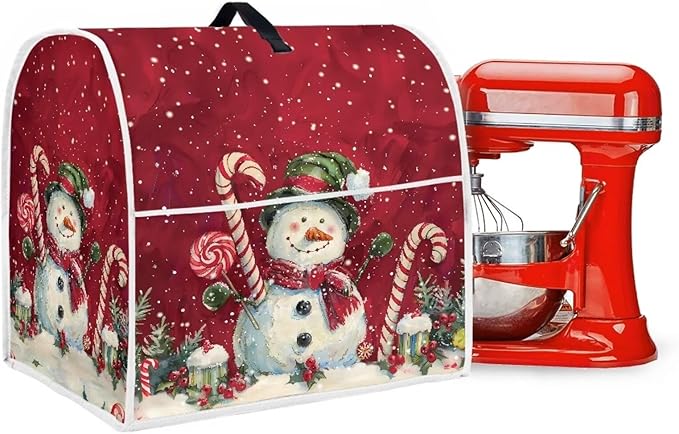 Christmas Snowman Stand Mixer Cover 4.5-5Qt Christmas Mixer Cover Washable Anti-Stain Appliance Covers For Kitchen Counter Mixer Parts & Accessories