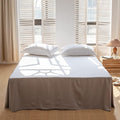 BISELINA French Linen Bed Skirt with Pleated Corner 18-Inch Tailored Drop Natural Flax Cotton Blend Basic Dust Ruffle Soft Cozy Farmhouse Bedding (18" King, Basic Grey)