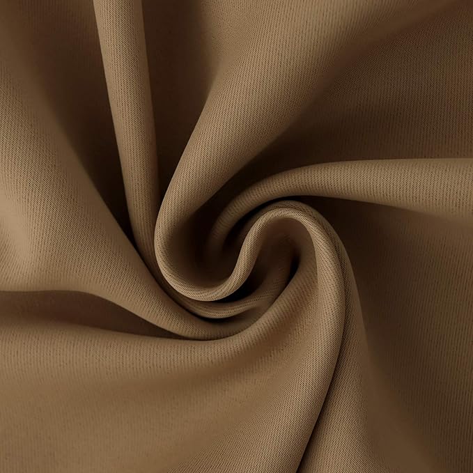 BGment Taupe Small Blackout Curtains 36 Inches Length - Short Thermal Insulated Drapes with Rod Pocket Room Darkening Privacy for Bathroom Kitchen, 34 x 36 Inch, 2 Panels