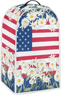 Blender Dust Cover Stand Mixer or Coffee Maker Appliance Cover 4th of July Anti Fingerprint Polyester Dust Proof Stain Resistant Blender Cover for Home Kitchen, American Flag Daisy