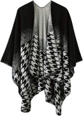 Women's Vintage Pattern Open Front Poncho Cape Shawl Winter Shawl Wraps