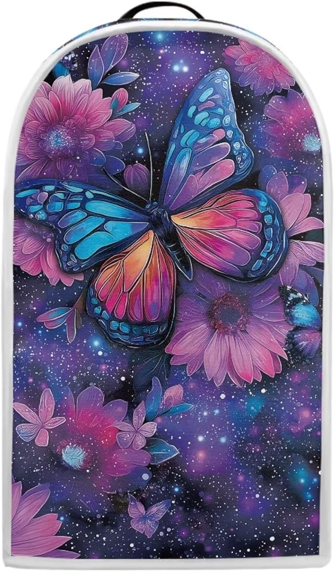 Talayituse Butterfly Galaxy Flower Print Blender Dust Cover, Fingerprint Protection Cover for Stand Mixer or Coffee Machine, Home Kitchen Appliance Covers for Stain Dust Resistant Supplies