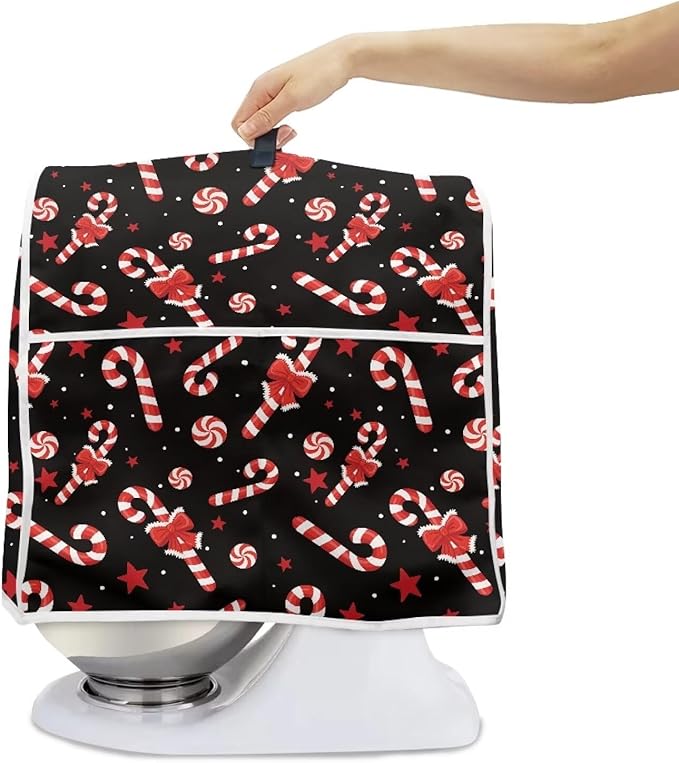 Christmas Mixer Cover Compatible for 6-8 Quart Kitchen Mixer Decorative Kitchen Appliance Dust Cover with Top Handle and Accessories Pocket Christmas Decoration