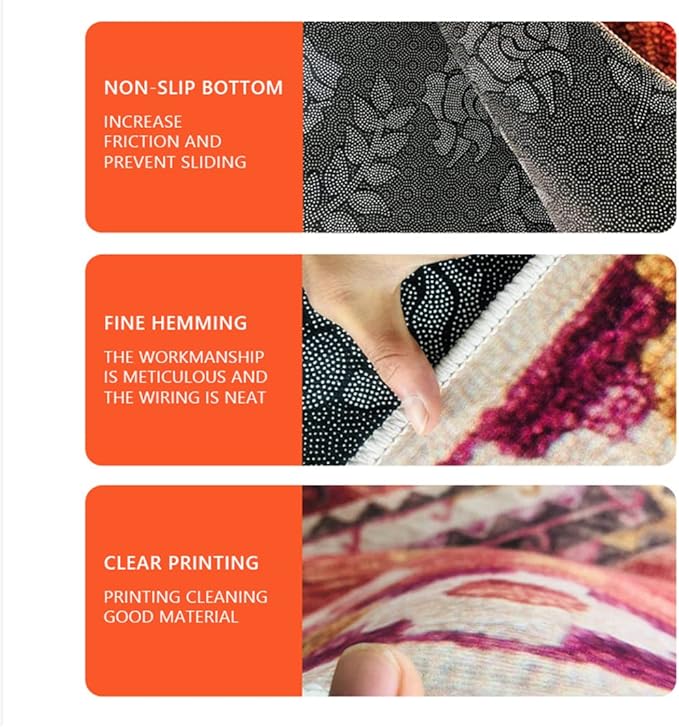 Large Area Rug for Living Dinning Room Universe Planet Moon Bedroom Rugs Child Study Room Soft Floor Mat Non-Slip Carpet Home Decor, 5' x 8'
