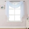 DONREN Baby Blue 144 Inch Length Sheer Window Scarf - Perfect As Valance Scarves As Well As Bed Canopy Or Wedding Decoration. (W 34 x L 144 One Panel)