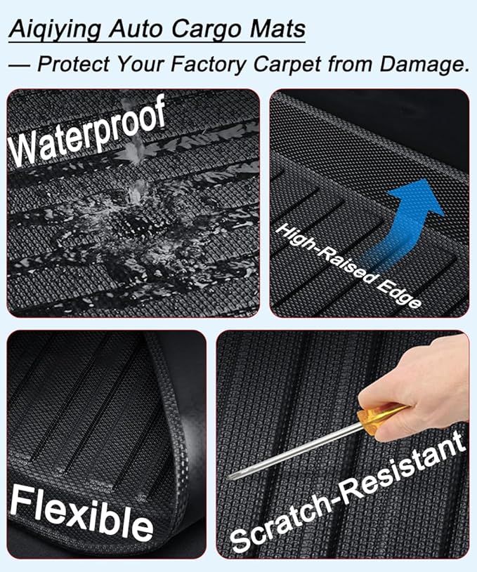 Camry Cargo Liners - All-Weather Protector 3D Custom-Fit Waterproof Durable Odorless TPO High-Raised Edge Flexible Rear Trunk Tray Floor mats Compatible with 2007-2011 Toyota Camry