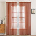 MIULEE 2 Panels Solid Color Sheer Window Curtains Elegant Window Voile Fall Panels/Drapes/Treatment for Bedroom Living Room (54X90 Inches Burnt Orange)