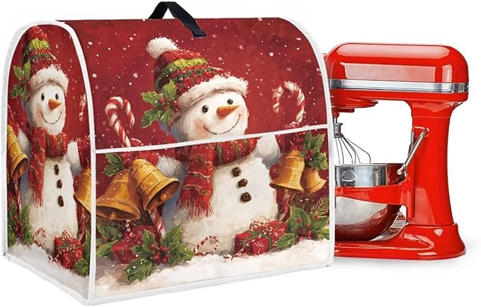 Christmas Stand Mixer Cover 4.5-5Qt Cute Mixer Cover Washable Anti-Stain Appliance Covers for Kitchen Counter Mixer Parts & Accessories Christmas Decor Gift for Holiday