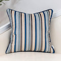 Yangest Blue Striped Throw Pillow Cover Multicolor Velvet Cushion Cover Modern Bohemian Pillowcase for Sofa Couch Bedroom Living Room Home Christmas Decoration,16x16 Inch