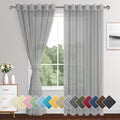 XWZO Grey Sheer Curtains for Bedroom, Light Filtering Voile Textured Drapes, Grommet Tieback Extra Wide Window Curtains for Living Room, Home Office, Kids' Room, 70 x 84 Inch, Set of 2 Panels