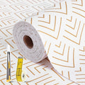 Shelf Liner for Kitchen Cabinets Non Adhesive Drawer Liner Non-Slip Thickened Shelf Liner Paper Strong Easy to Clean for Tool Box Refrigerator with Knife and Tape Measure, Gold Arrow,17.3 x 236.2 in
