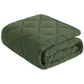 NTBAY Down Alternative Toddler Comforter, Lightweight and Warm Solid Color Baby Crib Quilted Blanket, 39x47 inches, Olive Green