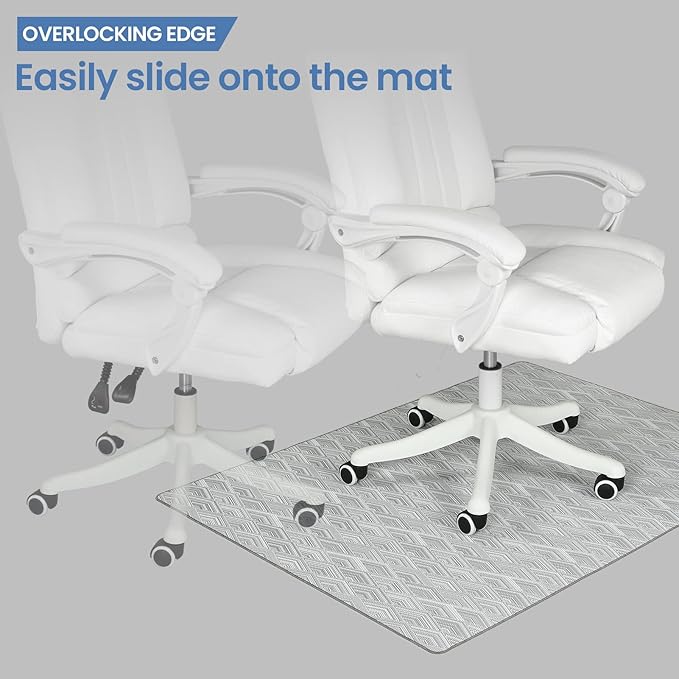 Chair Mat for Hardwood & Tile Floor, 47" x 60" Heavy Duty Office Chair Mat for Rolling Chairs, Anti Slip, Non-Curve, Floor Protector for Home Office