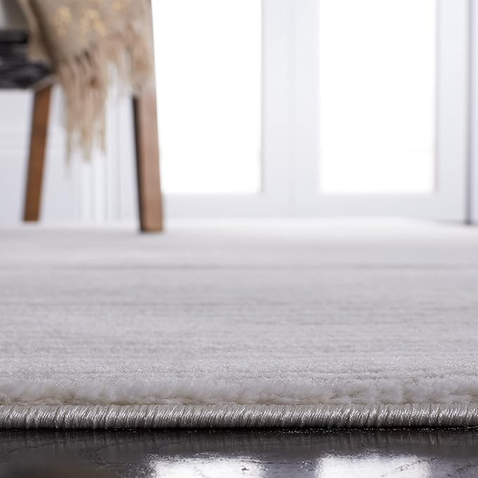 SAFAVIEH Vision Collection Area Rug - 5' Round, Ivory & Grey, Modern Ombre Design, Non-Shedding & Easy to Clean, Ideal for Living Room, Bedroom, Dining Space (VSN606K)