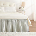 RIMELA Light Grey Bed Skirt King Size 15 Inch Drop, Wrap Around Elastic Bedskirt, Dust Ruffle for Adjustable Bed Base Machine Washable Easy to Install Bed Skirts